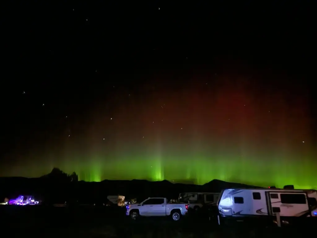 Northern lights over the campground, taken by a guest